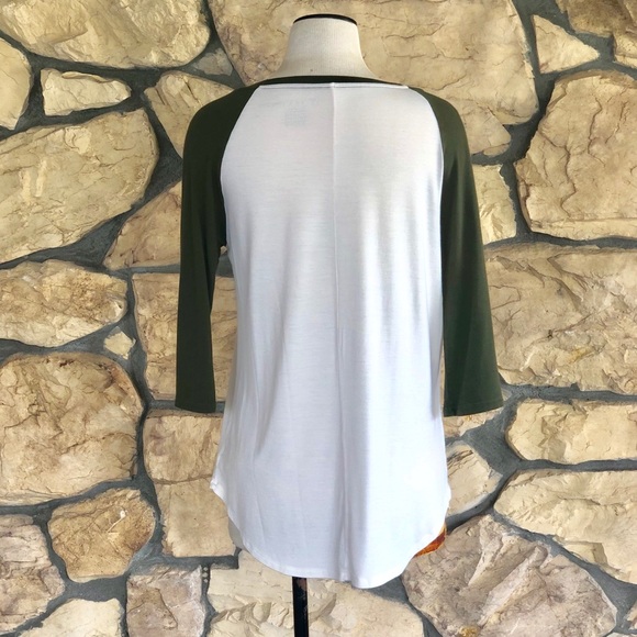3/$20 White and Green Baseball Tee - Picture 2 of 3